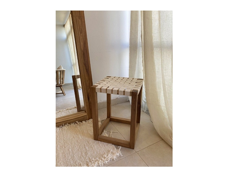 Taburete Decorativo Enebro Madera Santa Cruz Soffara