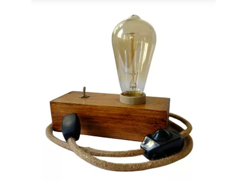 Velador Vintage Estilo Ind. Edison Buenos Aires Ligno Maderas